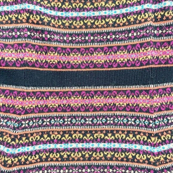 Anthropologie Fair Isle Red Sweater Dress Womens M SPARROW Cashmere Short Sleeve - Picture 5 of 9